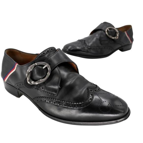 Gucci Tooled Snake Buckle 7.5 Leather  Loafers Formal Shoes GG-S0224P-A013 main image 10